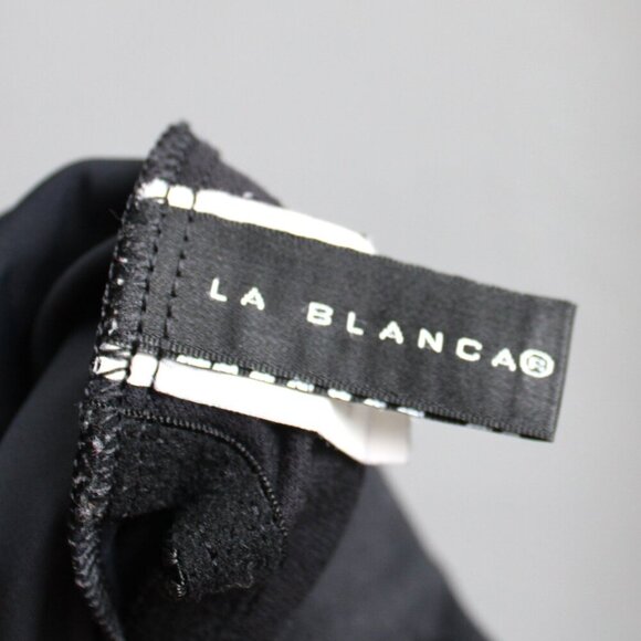 La Blanca Black Open-Back Spaghetti Strap Tankini Bikini Swim Tank Top Size 8 - Picture 5 of 9